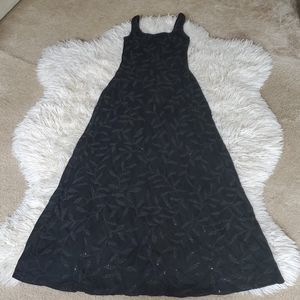 Black beaded,sleeveless dress